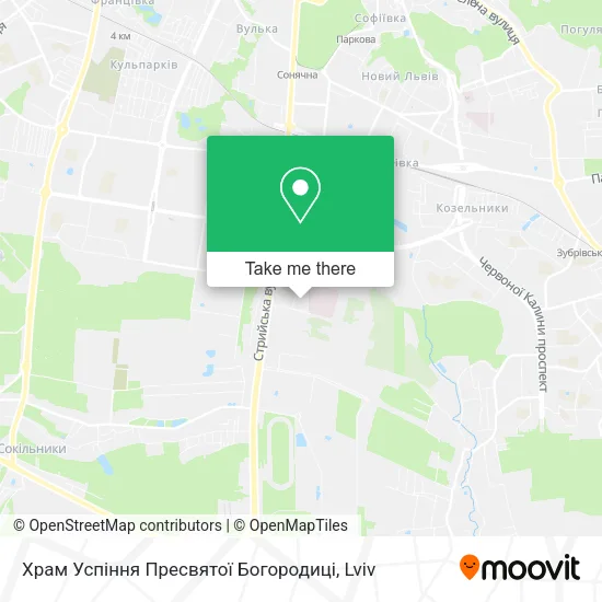 Карта Храм Успіння Пресвятої Богородиці