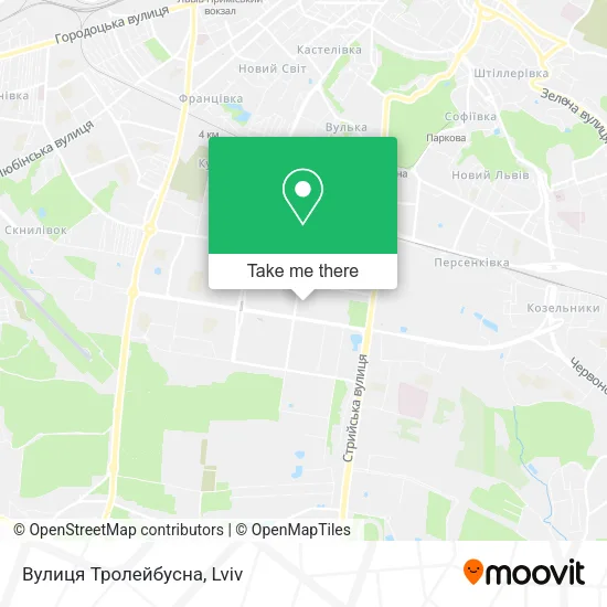 Карта Вулиця Тролейбусна