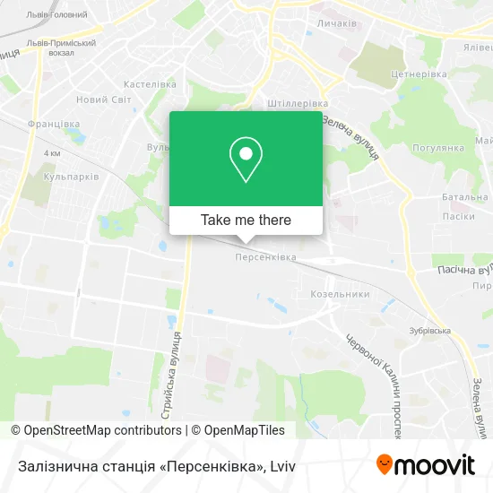 Карта Залізнична станція «Персенківка»