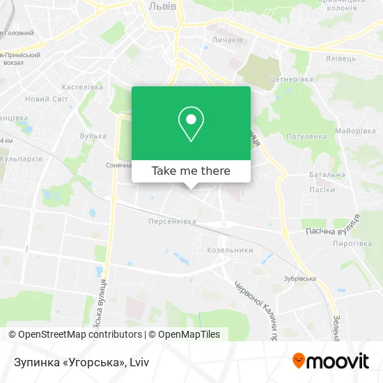 Карта Зупинка «Угорська»