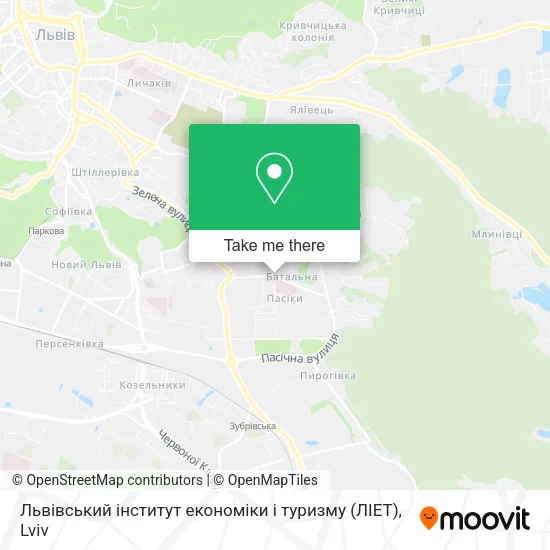 Карта Львівський інститут економіки і туризму (ЛІЕТ)