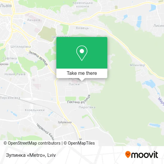 Карта Зупинка «Metro»