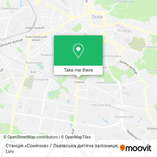 Карта Станція «Сонячна» / Львівська дитяча залізниця
