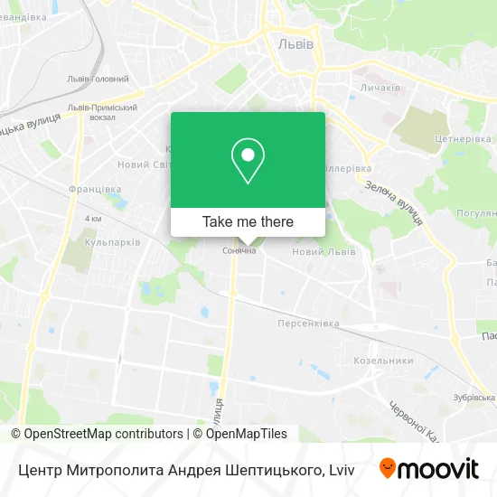 Карта Центр Митрополита Андрея Шептицького