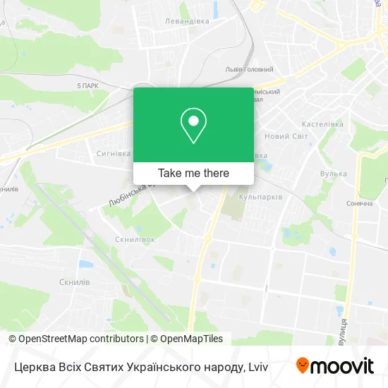 Карта Церква Всіх Святих Українського народу
