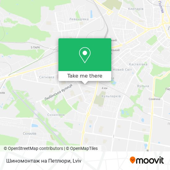 Шиномонтаж на Петлюри map