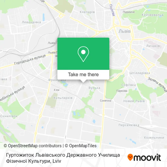 Карта Гуртожиток Львівського Державного Училища Фізичної Культури