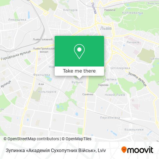 Зупинка «Академія Сухопутних Військ» map