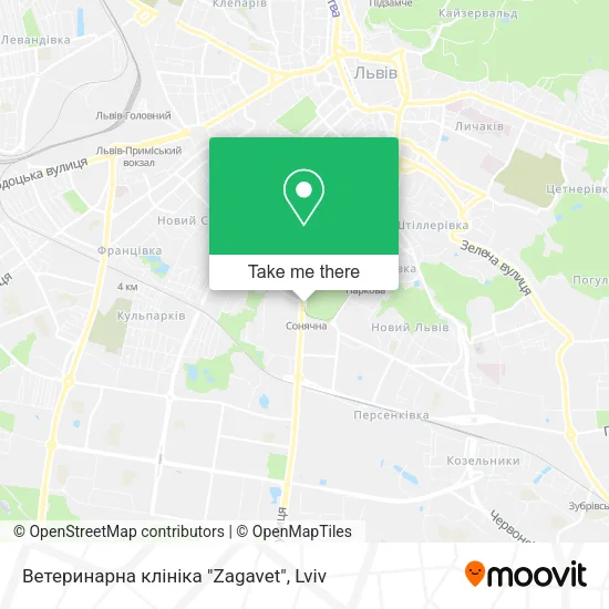 Карта Ветеринарна клініка "Zagavet"
