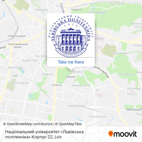 Карта Національний університет «Львівська політехніка» Корпус 22