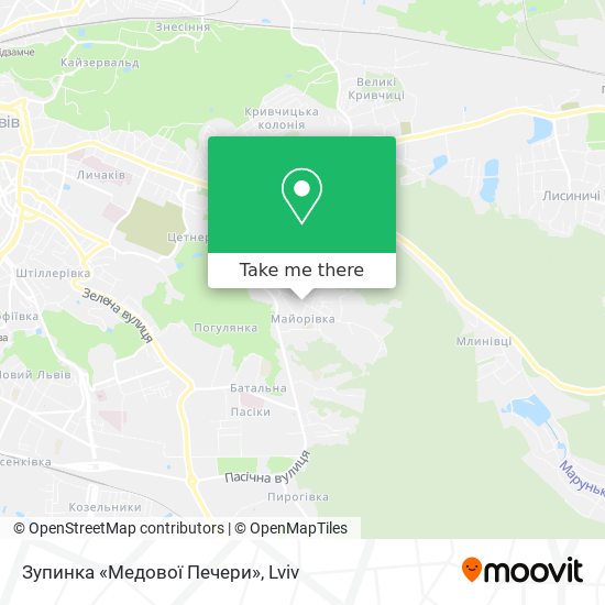 Зупинка «Медової Печери» map