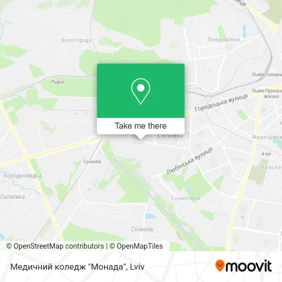 Карта Медичний коледж "Монада"