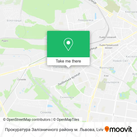 Карта Прокуратура Залізничного району м. Львова