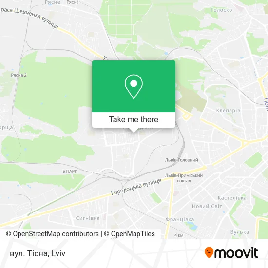 Карта вул. Тісна