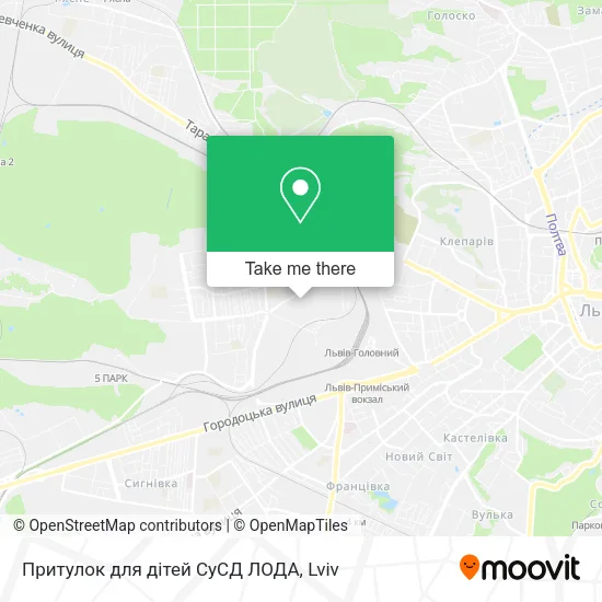 Карта Притулок для дітей СуСД ЛОДА