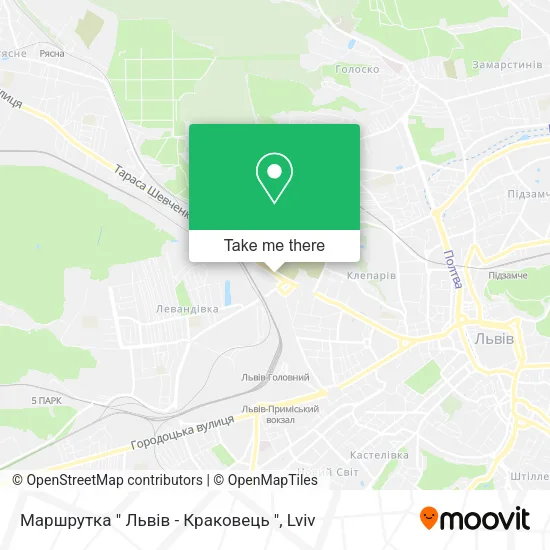 Карта Маршрутка " Львів - Краковець "