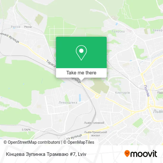 Карта Кінцева Зупинка Трамваю #7