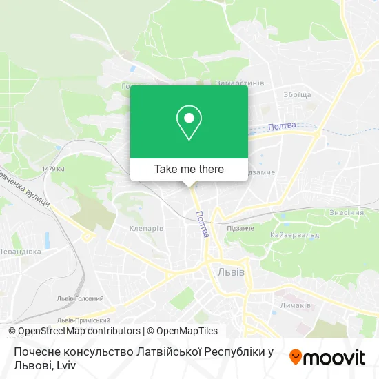 Карта Почесне консульство Латвійської Республіки у Львові