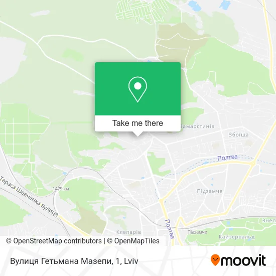 Карта Вулиця Гетьмана Мазепи, 1