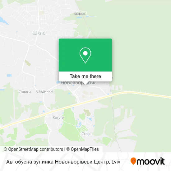 Карта Автобусна зупинка Новояворівськ-Центр