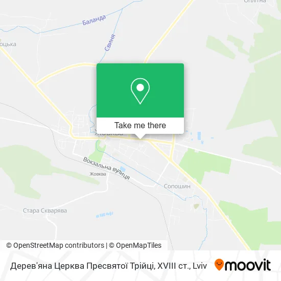 Карта Дерев'яна Церква Пресвятої Трійці, XVIII ст.