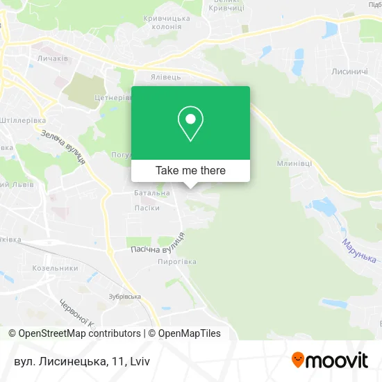 Карта вул. Лисинецька, 11