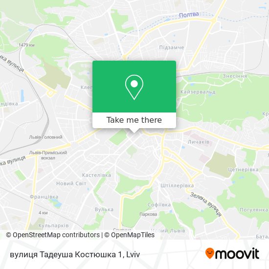 вулиця Тадеуша Костюшка 1 map