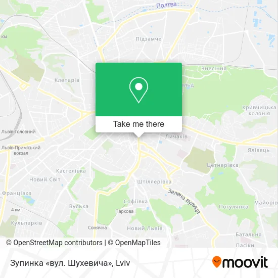 Карта Зупинка «вул. Шухевича»