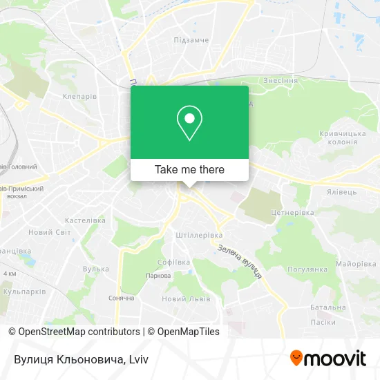 Карта Вулиця Кльоновича
