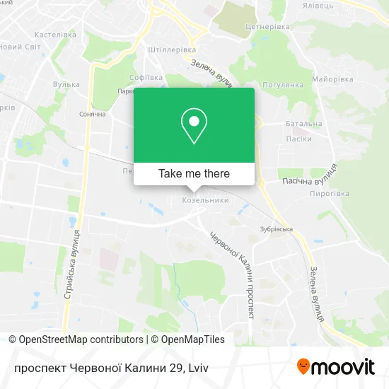Карта проспект Червоної Калини 29