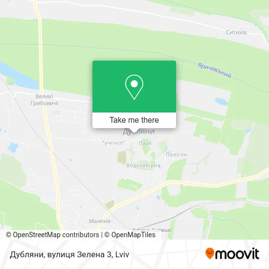 Карта Дубляни, вулиця Зелена 3