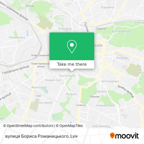 вулиця Бориса Романицького map