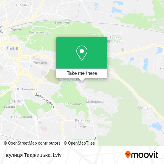 Карта вулиця Таджицька