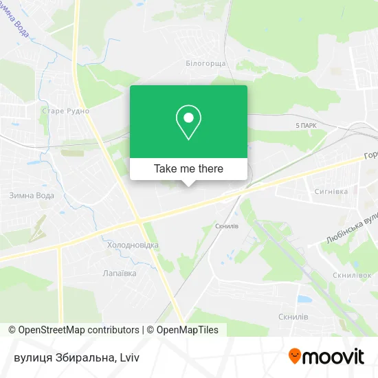 Карта вулиця Збиральна