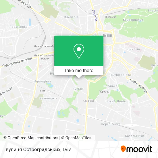 Карта вулиця Остроградських