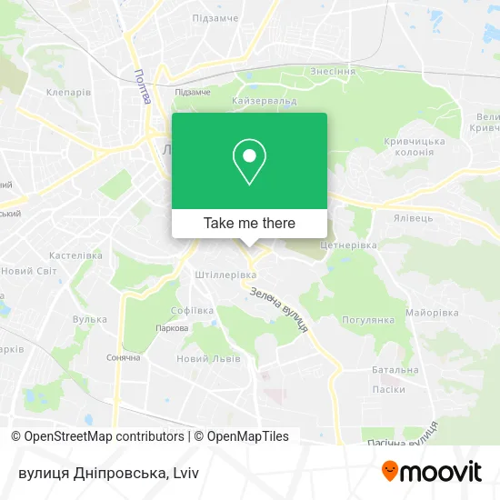 Карта вулиця Дніпровська