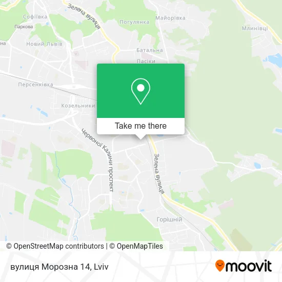 Карта вулиця Морозна 14