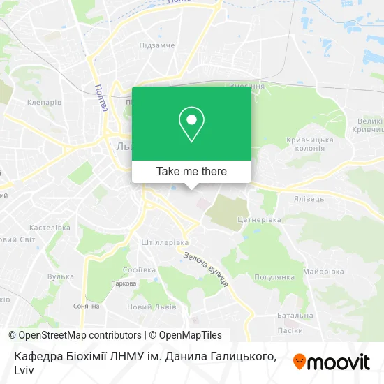 Карта Кафедра Біохімії ЛНМУ ім. Данила Галицького