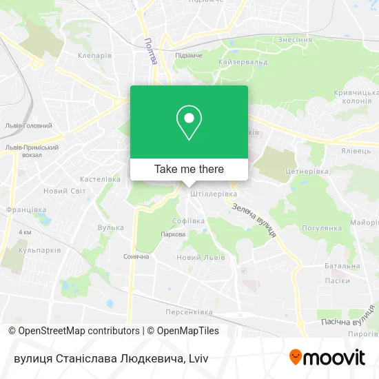 Карта вулиця Станіслава Людкевича