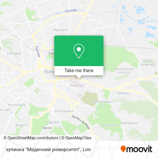 зупинка "Медичний університет" map