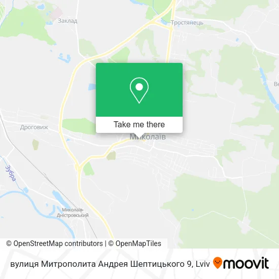Карта вулиця Митрополита Андрея Шептицького 9