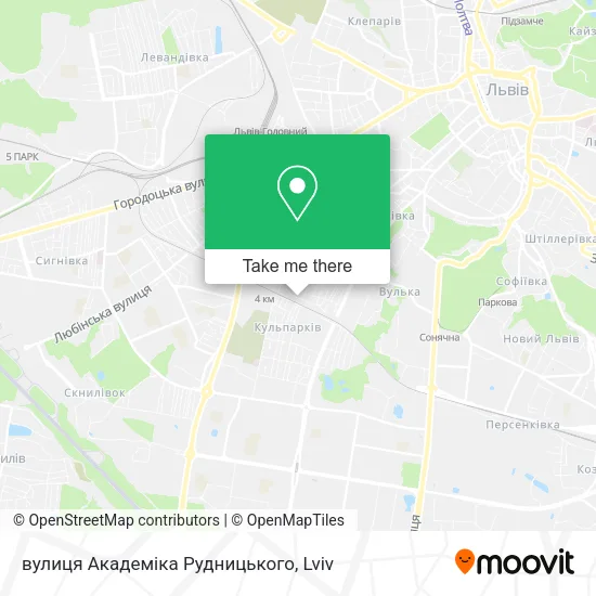 Карта вулиця Академіка Рудницького