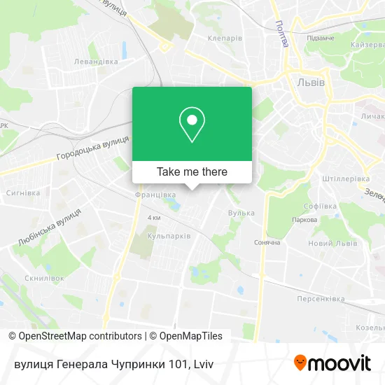 Карта вулиця Генерала Чупринки 101