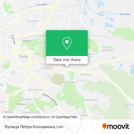 Вулиця Петра Козланюка map