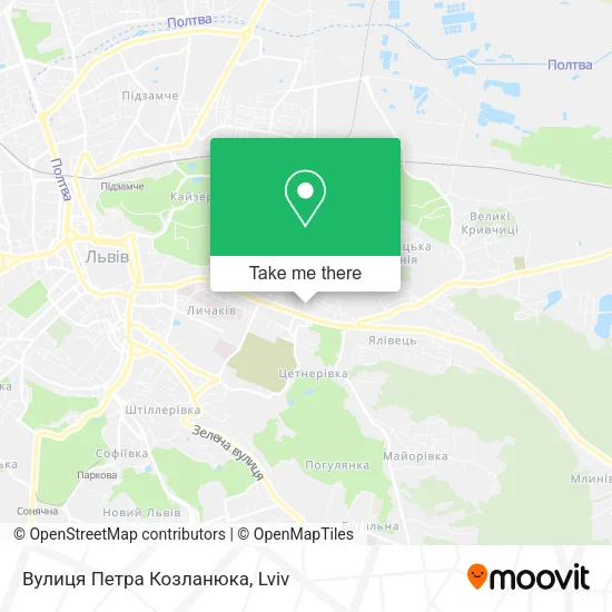 Карта Вулиця Петра Козланюка