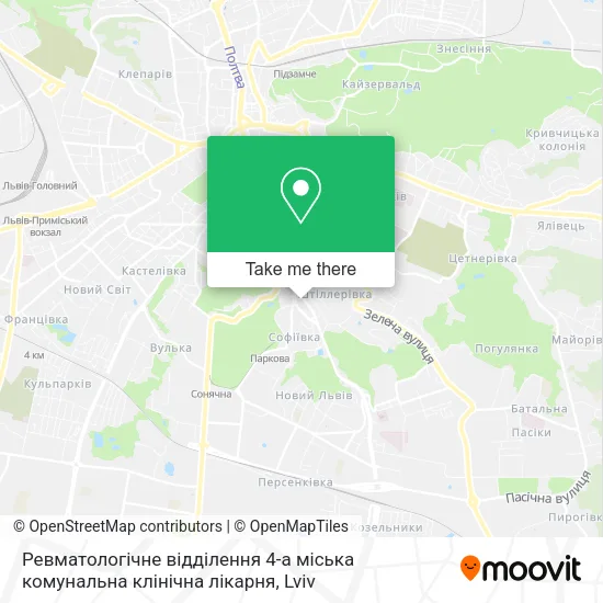 Карта Ревматологічне відділення 4-а міська комунальна клінічна лікарня