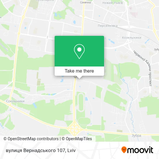 Карта вулиця Вернадського 107