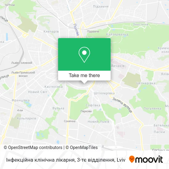 Карта Інфекційна клінічна лікарня, 3-тє відділення