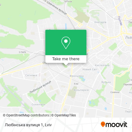 Карта Любінська вулиця 1