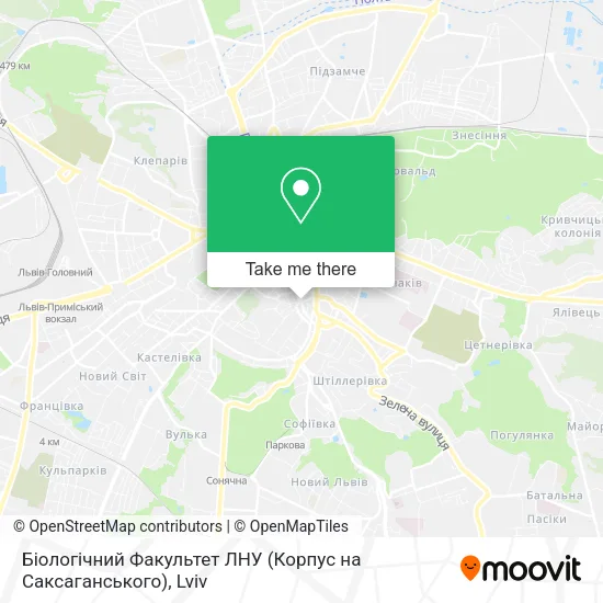 Карта Біологічний Факультет ЛНУ (Корпус на Саксаганського)